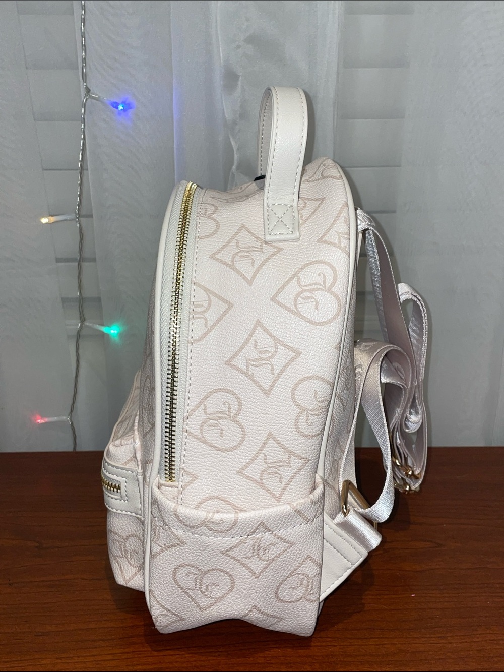 NWT Juicy Couture Cream & Beige Monogram Backpack - Picture 5 of 10